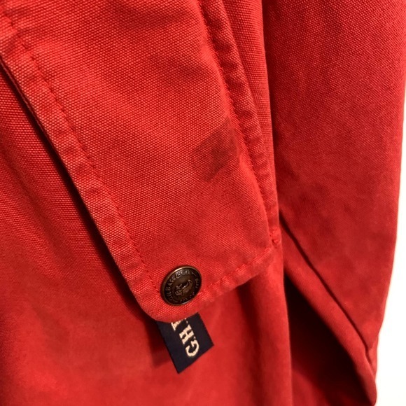 G.H Bass Red‎ Snap Zip Quarter Neck Pullover Jacket Size Large - Picture 4 of 9
